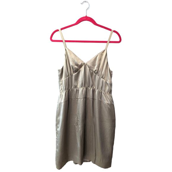 J. Crew Silk Muted Metallic Gold Tank Dress Size 8 100% Silk - Picture 1 of 9